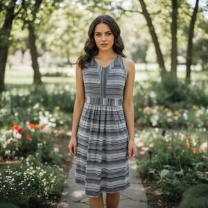 Tehama Women's Activewear Striped Tank Dress Large Brown